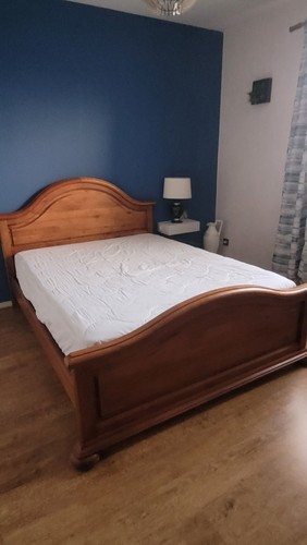 Ensemble lit chevet en bois - ensemble,
